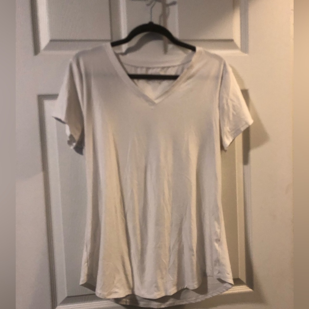 White dry fit workout shirt